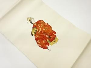 塩瀬金彩手描き能模様名古屋帯